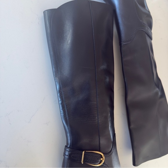VERONICA BEARD Mabel Black leather knee high boots NEW Size: 6M - Picture 6 of 8